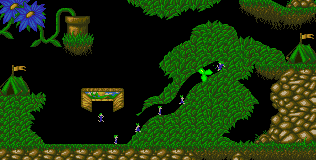 Overview: Lemmings 2: The Tribes, Amiga, Outdoor, 1 - Pa-tent-ly Obvious